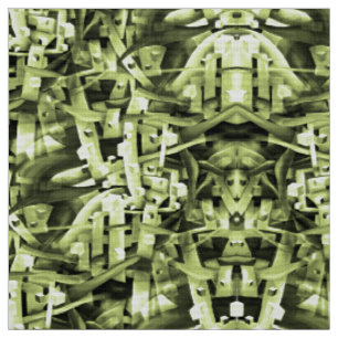 Minimalism Artdeco Olive Green Abstract Artwork Fabric