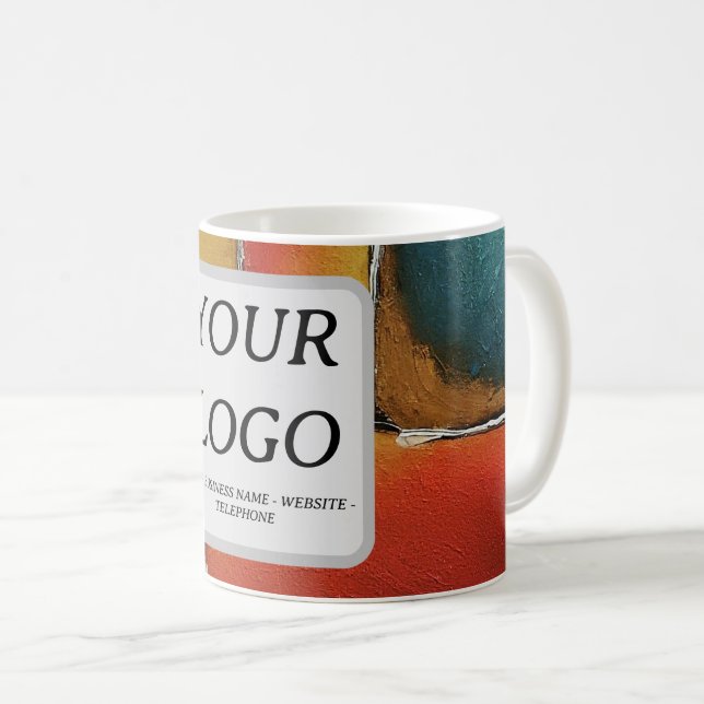 Minimalism Colour Blocking Business Promotional Coffee Mug (Front Right)