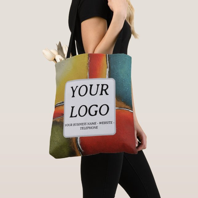 Minimalism Colour Blocking Business Promotional Tote Bag (Close Up)