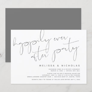 Minimalism Dark Grey, Wedding Elopement Party Invitation