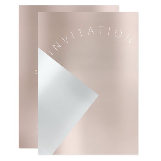 Minimalism Fashion Event Metal Blush Rose Pink Card