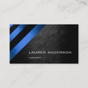 Minimalism Geometric Stripes Cobalt Blue Black Vip Business Card