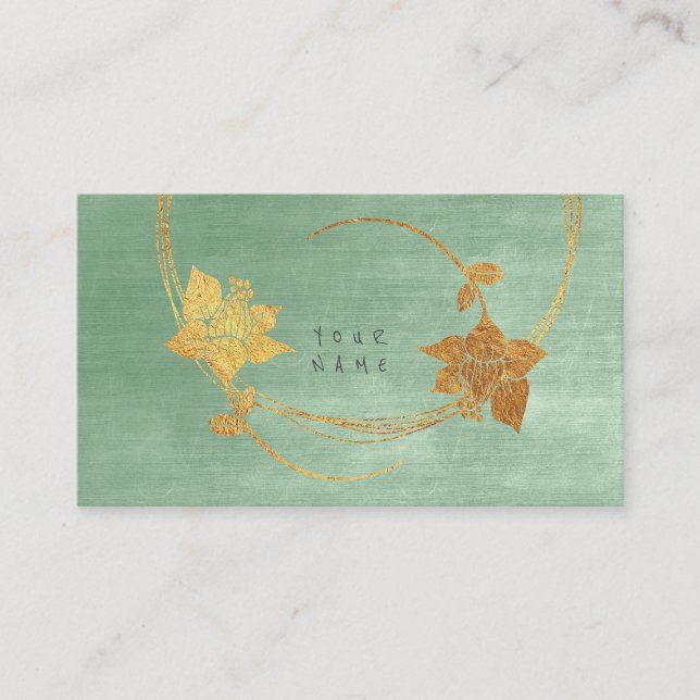 Minimalism Golden Beige Mint Green Pastel Vip Business Card (Front)