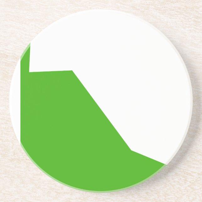 Minimalism Green White Coaster (Front)