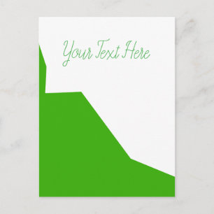 Minimalism Green White Postcard