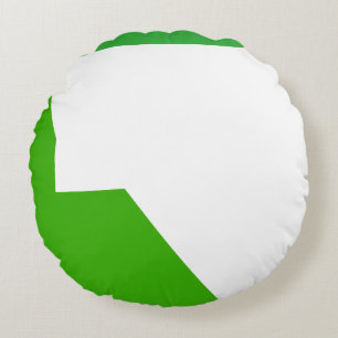 Minimalism Green White Round Pillow