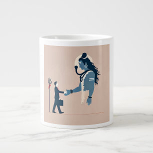 minimalism image of an ordinary person greeting go large coffee mug