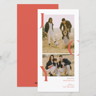 Minimalism Joy 2 photo collage holiday photo card