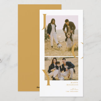 Minimalism Joy 2 photo collage holiday photo card