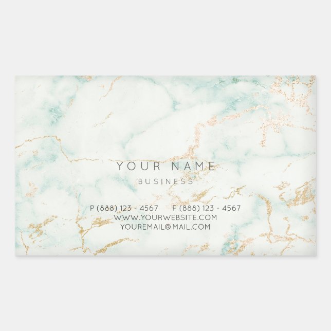 Minimalism Mint Green Gold Grey Marble Vip Sticker (Front)