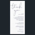 Minimalism Navy Script Place Setting Thank You Program<br><div class="desc">(All colours are customisable) Modern Minimalism Script Place Setting Thank You Card. Share the love and show your appreciation to your guests, when they sit down at their seat and read this personalised charming place setting Thank you card. It's a wonderful way to kick off your special day celebration! Please...</div>