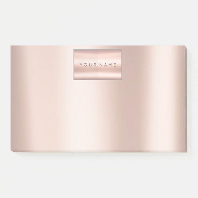 Minimalism Pearly Blush Pink Rose Gold Metallic Post-it Notes (Front)