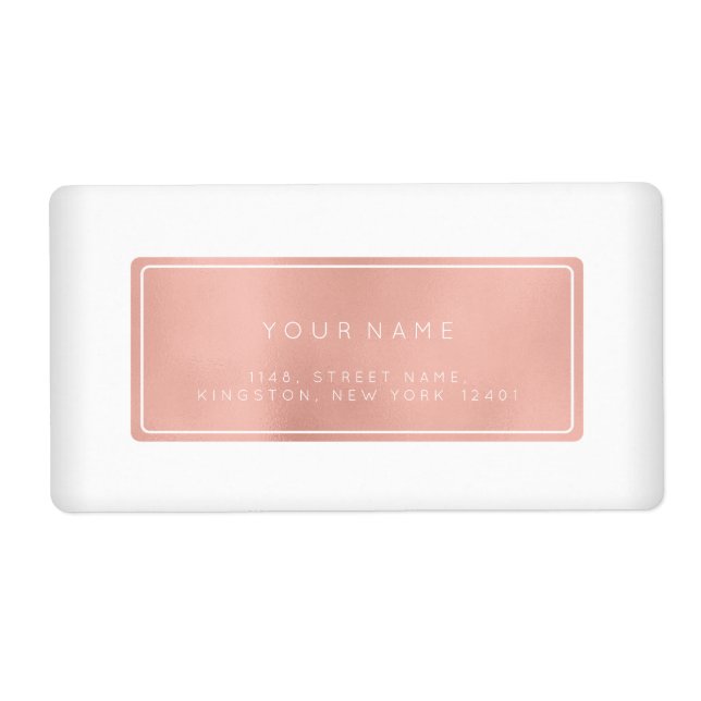 Minimalism Pink Rose Foil Return Address Labels (Front)