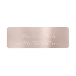 Minimalism Pink Rose Gold Return Address Labels