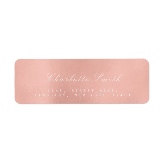 Minimalism Pink Rose Gold Return Address Labels