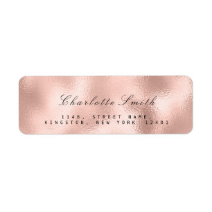 Minimalism Pink Rose Gold Return Address RSVP