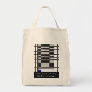 Minimalism Reflection II on De Stijl Grocery Tote Bag