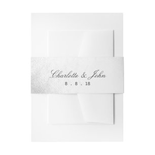 Minimalism Silver Foil Return Address Labels Invitation Belly Band