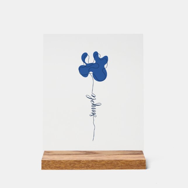 Minimalism Simple Flower Acrylic Sign (Front)
