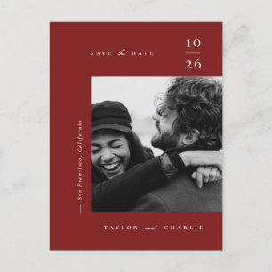 Minimalism Typography Save the Date Announcement Postcard