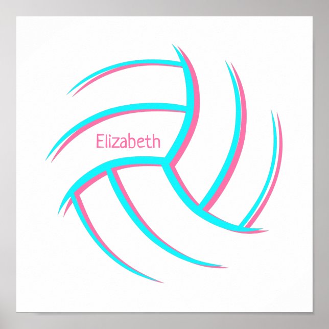 minimalism volleyball girls custom name poster (Front)