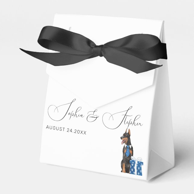 Minimalism with a Dog Illustration Favor Box (Front Side)