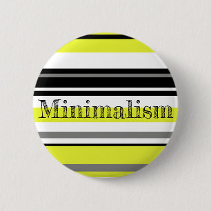 Minimalism Yellow Black Stripes 2 Inch Round Button
