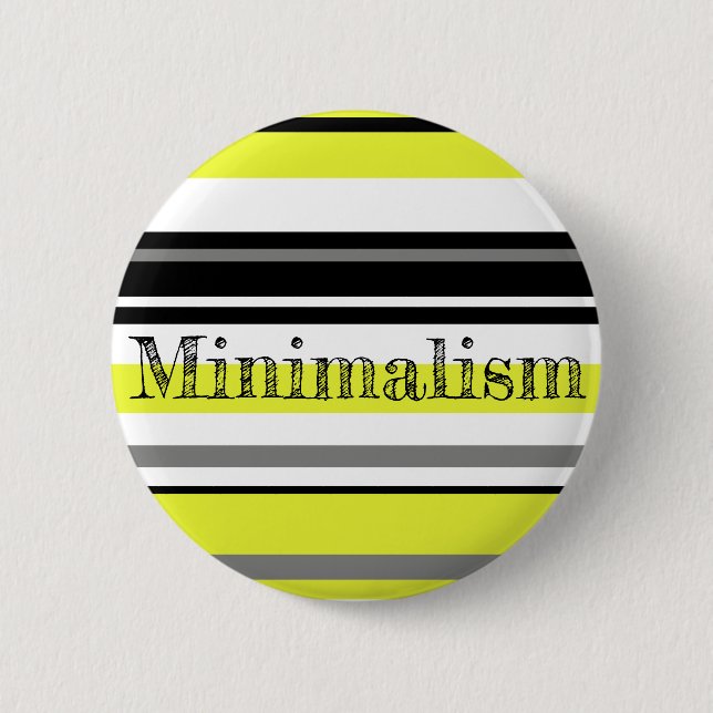 Minimalism Yellow Black Stripes 2 Inch Round Button (Front)