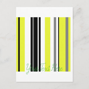 Minimalism Yellow Black Stripes Postcard