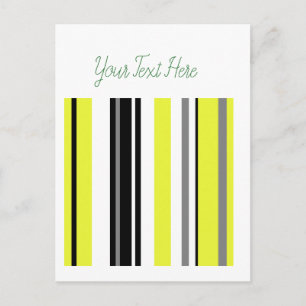 Minimalism Yellow Black Stripes Postcard