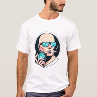 Minimalisme futuriste : T-shirt Crypto & Smoke