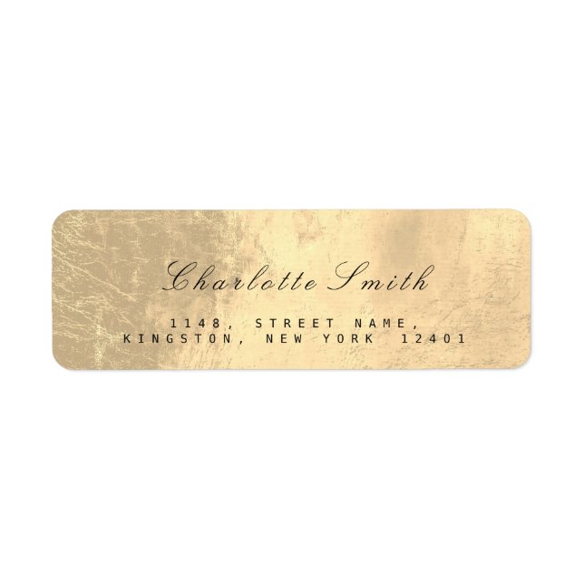 Minimalisme Sepia Gold Foil Retourner les étiquett (Devant)