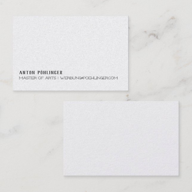 Minimalisme sur carte de visite en noir et blanc (Devant / Derrière)