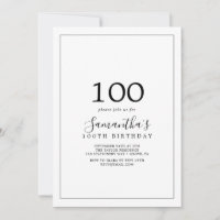Minimalist 100th Birthday