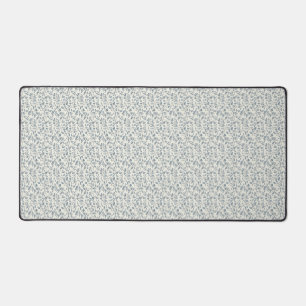 Minimalist 1940s Eucalyptus Slate Blue Sprig Desk Mat