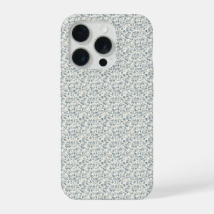 Minimalist 1940s Eucalyptus Slate Blue Sprig iPhone 15 Pro Case