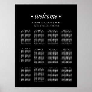 Minimalist-1 White & Black Wedding Seating Chart
