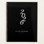 Minimalist 2022 Black and White Weekly | Monthly P Planner<br><div class="desc">This beautifully simple black and white design is intended to inspire your weekly/monthly planning for 2025-26.  Easily customize your name of choice on the front and your monogram initials on the back.</div>