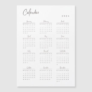 Minimalist 2024 Magnetic Calendar