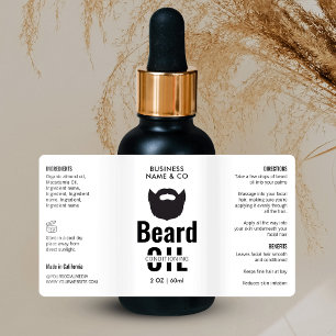 Minimalist  2 OZ Beard Oil Bottle Wrapper Label