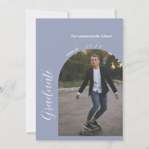 Minimalist 2 photo graduation party invitation
