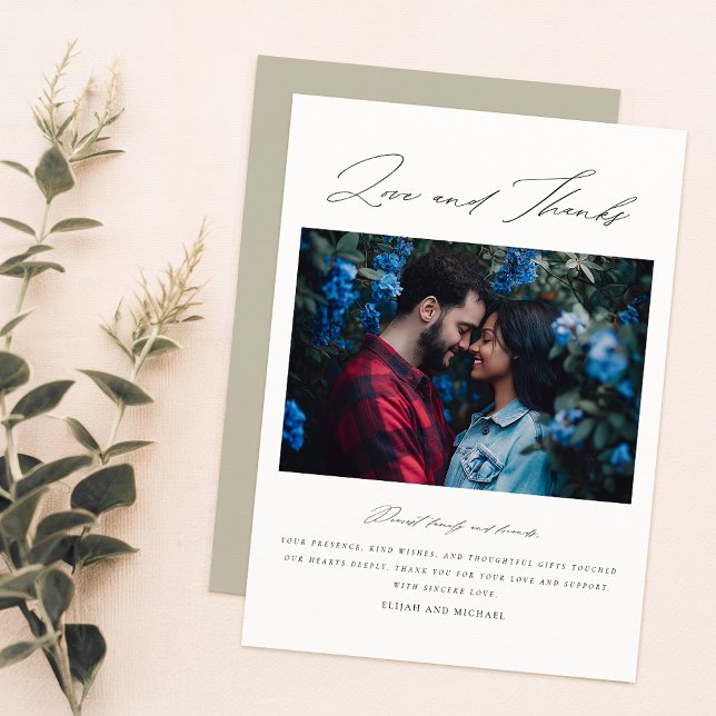 Minimalist 2 Photo Wedding Thank You Card (Creator Uploaded)