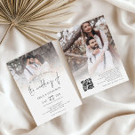 Minimalist 2 Photos Overlay QR Code Wedding  Invitation<br><div class="desc">Minimalist 2 Photos Overlay QR Code Wedding Invitation. Available digitally and printed. Add your QR code to your wedding website on the back so your guests can RSVP and see all the details online without the need for separate enclosures. An informal set typography in black for the main heading the...</div>
