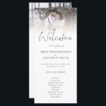 Minimalist 2 Photos Overlay Script Wedding Program<br><div class="desc">Minimalist 2 Photos Overlay Script Wedding Program. Modern elegance with your photo to the top edge behind a graduated tint layer with the text partially overlaid on top of your image at the bottom. Choose a different photo for the other side. The main header Welcome is in a stylish set...</div>