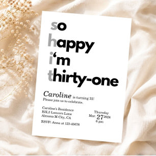 Minimalist 31st Birthday Invitation Modern Theme