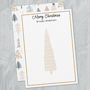 Minimalist 3.5x5-in Illustrated Trees Christmas  Card
