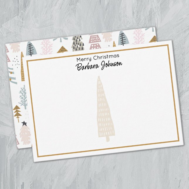 Minimalist 3.5x5-in Illustrated Trees Christmas Card (Creator Uploaded)