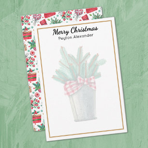 Minimalist 3.5x5-in Watercolor Christmas Elements Card