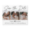 minimalist 3 photo collage save the date  magnet