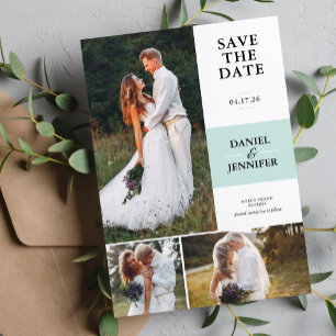 Minimalist 3-Photo Gallery Wedding Save The Date